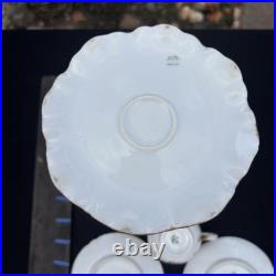 Antique Limoges Hand-Painted Porcelain Coffee Service Gold Gilt France