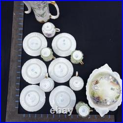 Antique Limoges Hand-Painted Porcelain Coffee Service Gold Gilt France