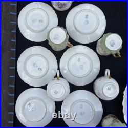 Antique Limoges Hand-Painted Porcelain Coffee Service Gold Gilt France