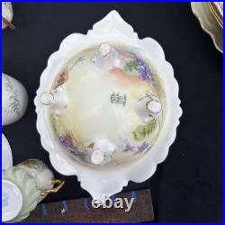 Antique Limoges Hand-Painted Porcelain Coffee Service Gold Gilt France