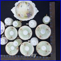 Antique Limoges Hand-Painted Porcelain Coffee Service Gold Gilt France