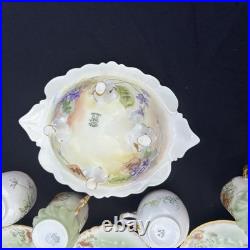 Antique Limoges Hand-Painted Porcelain Coffee Service Gold Gilt France