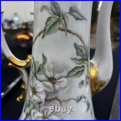 Antique Limoges Hand-Painted Porcelain Coffee Service Gold Gilt France