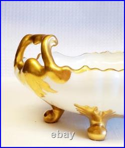 Antique Limoges Roman Gold Porcelain Jardinière / Centerpiece Rococo Revival