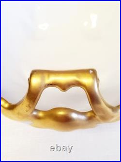 Antique Limoges Roman Gold Porcelain Jardinière / Centerpiece Rococo Revival