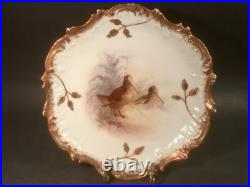 Antique Limoges Sand Piper Plate with Gold Paste