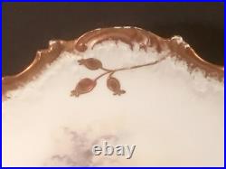 Antique Limoges Sand Piper Plate with Gold Paste