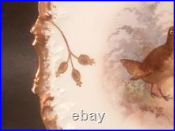 Antique Limoges Sand Piper Plate with Gold Paste