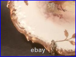 Antique Limoges Sand Piper Plate with Gold Paste