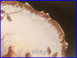 Antique Limoges Sand Piper Plate with Gold Paste