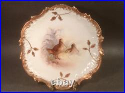 Antique Limoges Sand Piper Plate with Gold Paste