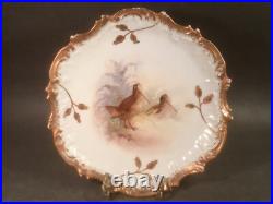 Antique Limoges Sand Piper Plate with Gold Paste