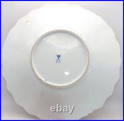 Antique MEISSEN German HEAVY GOLD / Flowers CABINET PLATE 11.25 DIA