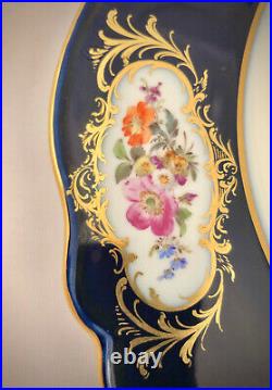 Antique Meissen Display or Service Plate, Floral