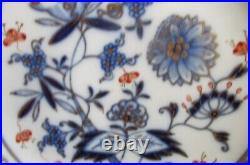 Antique Meissen Germany Blue Onion Red Gold 9 Plate