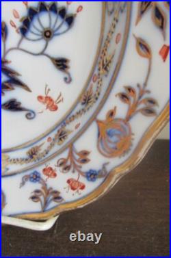 Antique Meissen Germany Blue Onion Red Gold 9 Plate