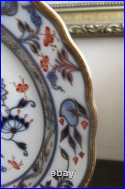 Antique Meissen Germany Blue Onion Red Gold 9 Plate