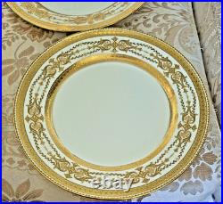 Antique Minton 8 Piece Raised Gold Encrusted Place Setting 9 Dinner Plate Lot