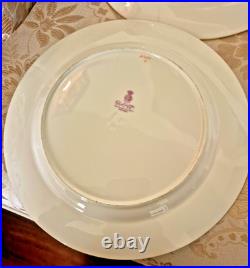 Antique Minton 8 Piece Raised Gold Encrusted Place Setting 9 Dinner Plate Lot