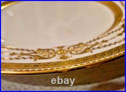 Antique Minton 8 Piece Raised Gold Encrusted Place Setting 9 Dinner Plate Lot