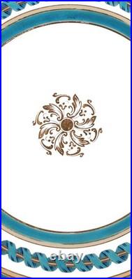 Antique Minton Celeste Blue Ribbon & Gilded 10 Inch Plate c. 1810