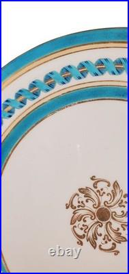 Antique Minton Celeste Blue Ribbon & Gilded 10 Inch Plate c. 1810 Antique Minton Celeste Blue Ribbon & Gilded 10 Inch Plate c. 1810