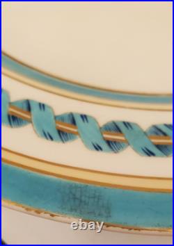 Antique Minton Celeste Blue Ribbon & Gilded 10 Inch Plate c. 1810