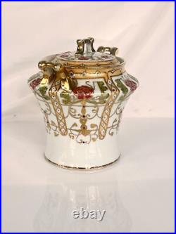 Antique Nippon Ginger Jar Hand Painted Biscuit Jar-Covered Gold Enamel-Moriage