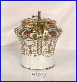 Antique Nippon Ginger Jar Hand Painted Biscuit Jar-Covered Gold Enamel-Moriage