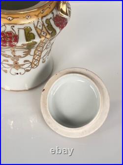 Antique Nippon Ginger Jar Hand Painted Biscuit Jar-Covered Gold Enamel-Moriage