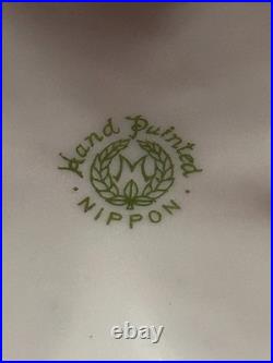 Antique Nippon Hand Painted Gold Gilded Footed Vase Floral Pattern 8.5''H