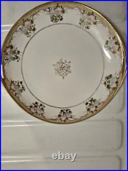 Antique Nippon Morimura Handpainted Handled Cabinet Plate. Beading Flowers Antique Nippon Morimura Handpainted Handled Cabinet Plate. Beading Flowers