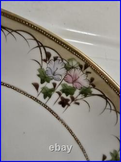 Antique Nippon Morimura Handpainted Handled Cabinet Plate. Beading Flowers Antique Nippon Morimura Handpainted Handled Cabinet Plate. Beading Flowers