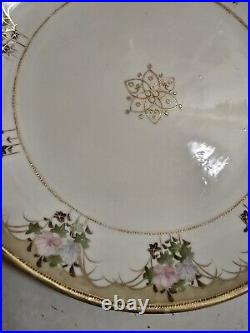 Antique Nippon Morimura Handpainted Handled Cabinet Plate. Beading Flowers Antique Nippon Morimura Handpainted Handled Cabinet Plate. Beading Flowers