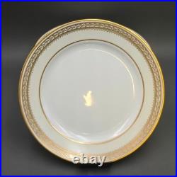 Antique Noritake Porcelain Dinner Plates Chanfaire Gold Etched Set 8 Plus Spare