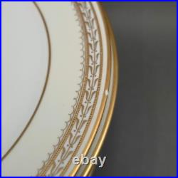 Antique Noritake Porcelain Dinner Plates Chanfaire Gold Etched Set 8 Plus Spare
