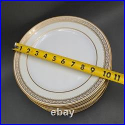 Antique Noritake Porcelain Dinner Plates Chanfaire Gold Etched Set 8 Plus Spare