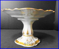 Antique Old Paris Porcelain China Large Hand Painted Compote Heavy Gold Trim