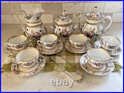 Antique Old Paris Teaset Service for 6 19th Century Floral Excellent