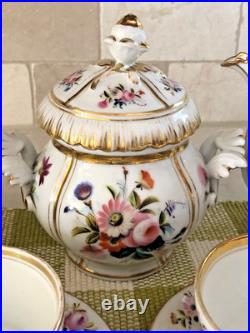 Antique Old Paris Teaset Service for 6 19th Century Floral Excellent