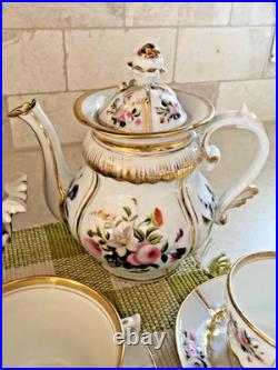 Antique Old Paris Teaset Service for 6 19th Century Floral Excellent