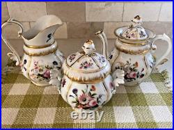 Antique Old Paris Teaset Service for 6 19th Century Floral Excellent