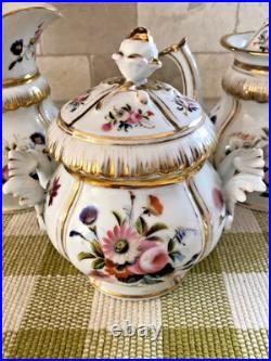 Antique Old Paris Teaset Service for 6 19th Century Floral Excellent