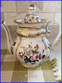 Antique Old Paris Teaset Service for 6 19th Century Floral Excellent
