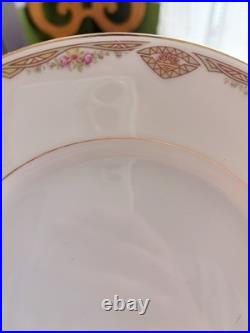 Antique P. K. Silesia Germany Art Deco Porcelain China Set Gold Rim Floral 1920s