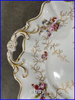 Antique Pair of Porcelain Serving Dishes with Floral & Gold Decoration