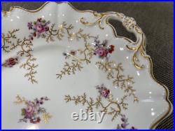 Antique Pair of Porcelain Serving Dishes with Floral & Gold Decoration