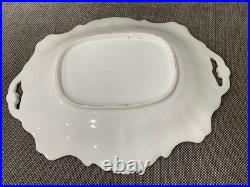 Antique Pair of Porcelain Serving Dishes with Floral & Gold Decoration