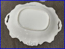 Antique Pair of Porcelain Serving Dishes with Floral & Gold Decoration