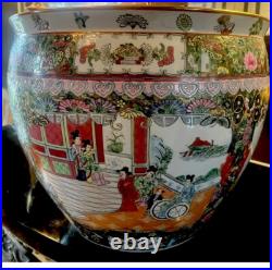 Antique Porcelain 16 FR Medallion FB wRose Gold Qianlong Seal 2 Av